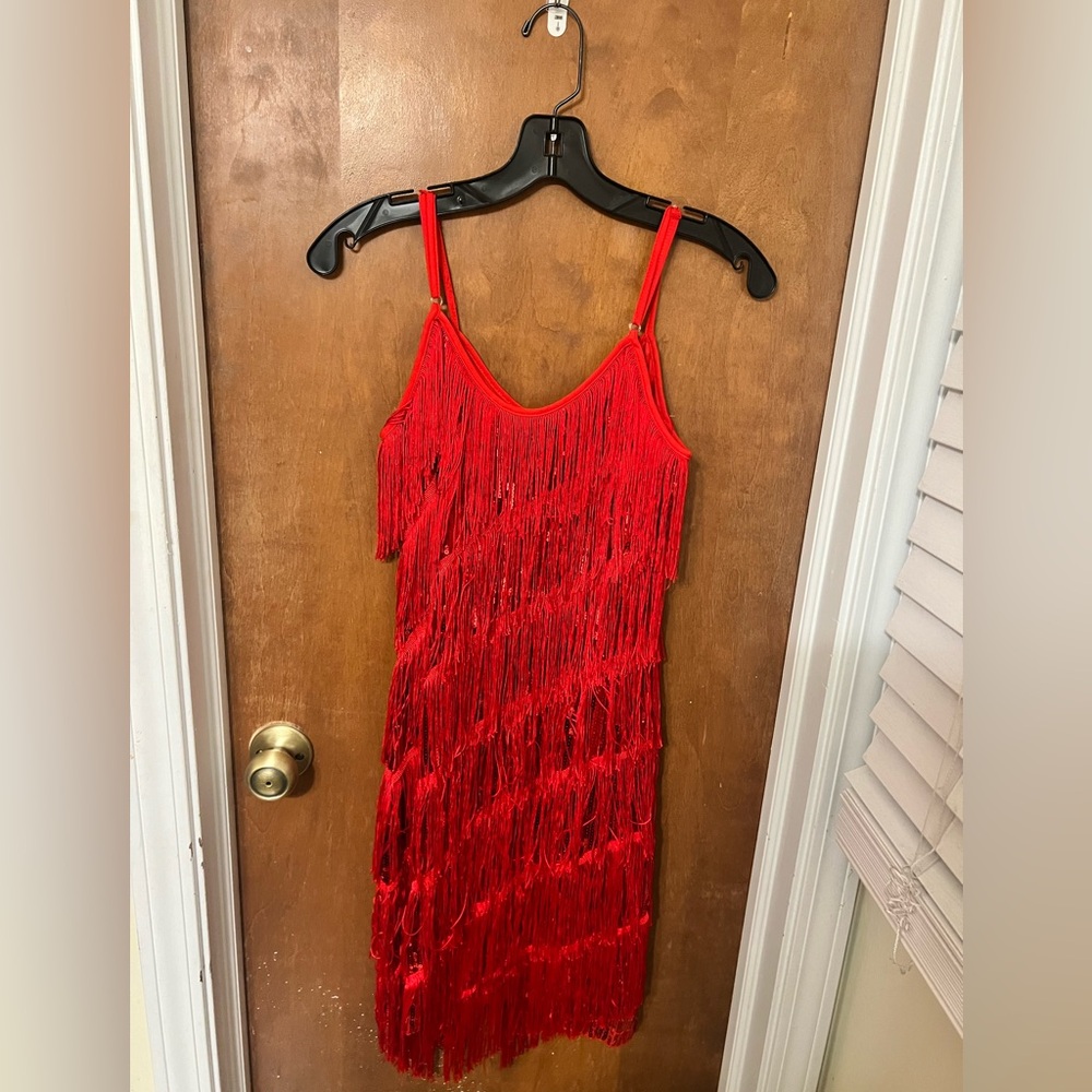 Elegant Red Flapper/Fringe Dress